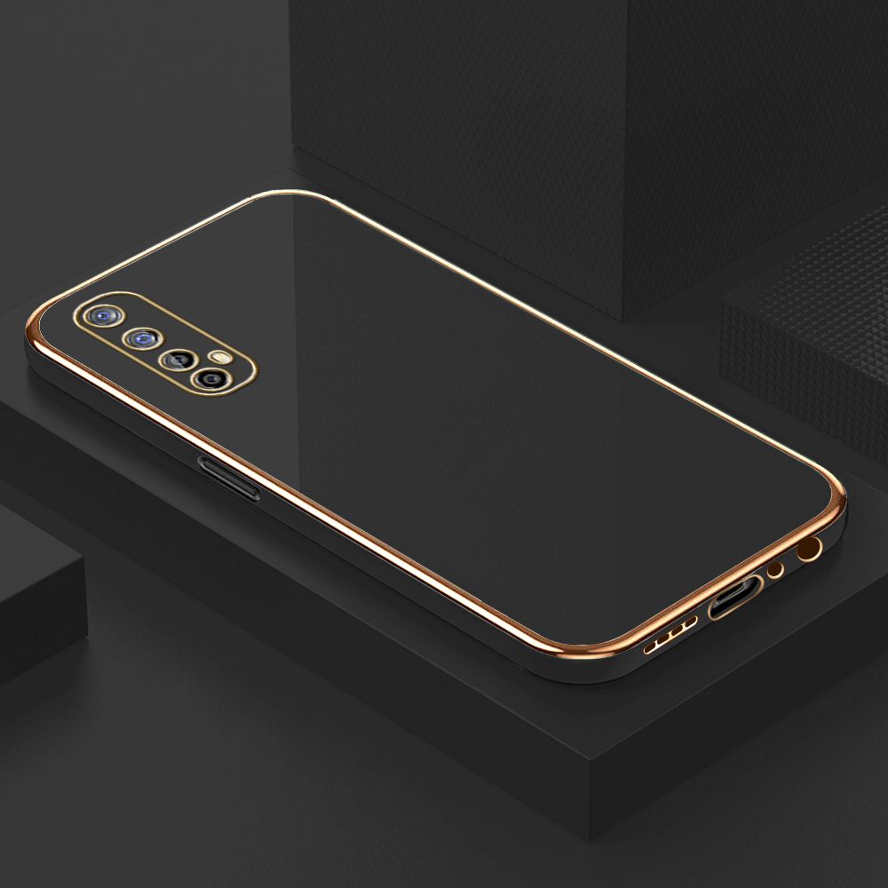 ZeroQiQi for Realme 7 Realme Narzo 20 Pro Back Cover Luxury 6D Plating Case Side Pattern Soft Silicone Square Phone Cases + Free Lanyard