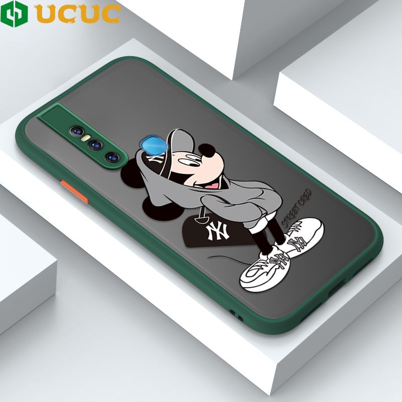 UCUC for Vivo V15 Pro Back Cover Handsome Mouse Frosted Transparent Hard Phone Case Thin Shockproof Full Cover Camera Protect Case