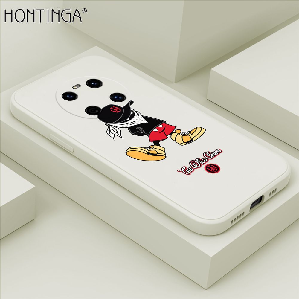 Hontinga for Huawei Mate 40 Case Cartoon Masked Mouse Phone Case Soft Square Edge Silicone Cases Full Lens Cover Shockproof Protection Cover