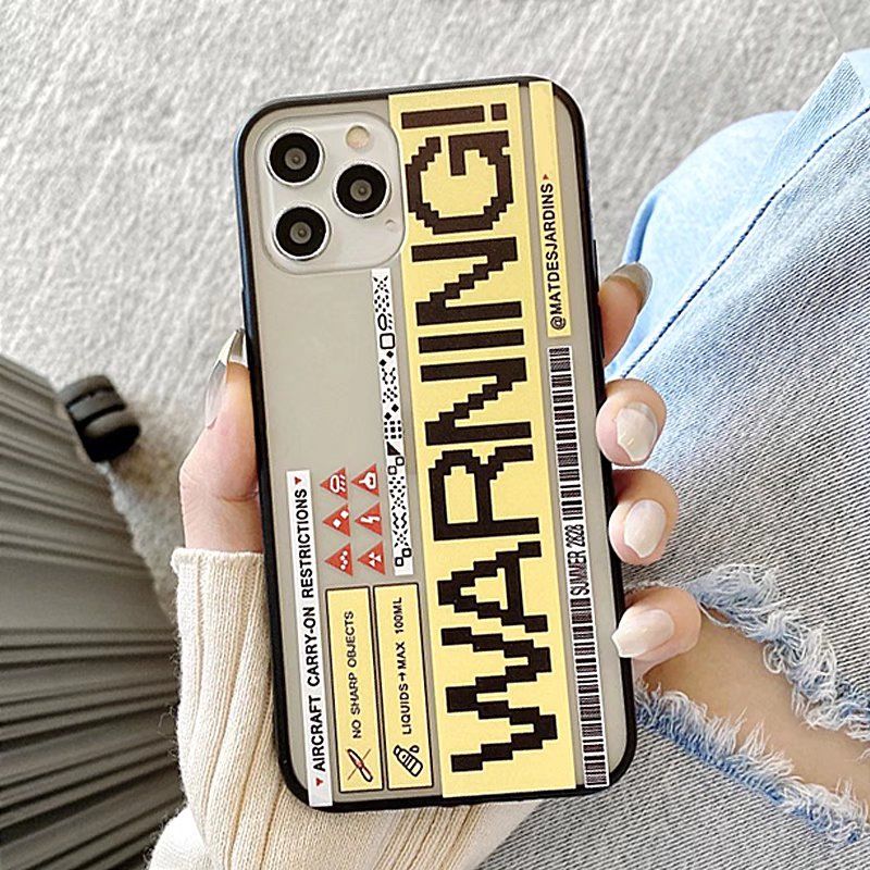 Olige Case For Redmi Note 10 Pro 4G 10S 9s 9 Pro 8 7 6 5 Pro Redmi 9A 9C 9T Trend Cool Matte Texture Shockproof Silicone Warning Found label Soft Phone Cover