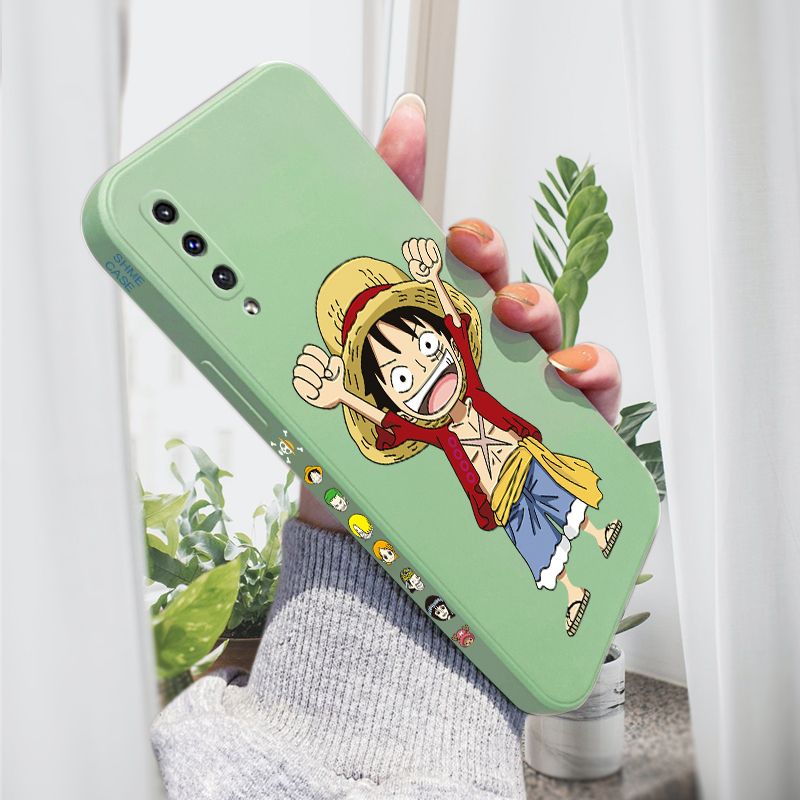 AMORVOR for Samsung Galaxy A50 A30S A50S Back Cover Anime One-Piece Luffy Side design Soft Case Liquid Silicone Phone Cases