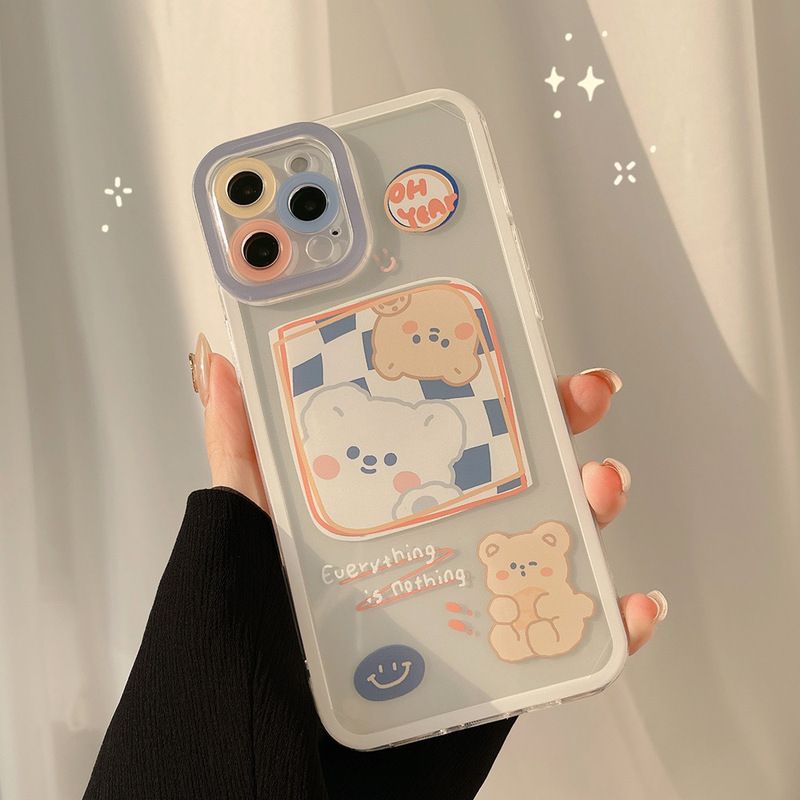Cute Bear Pattern Silicone Cover Mobile Phone Protective Case