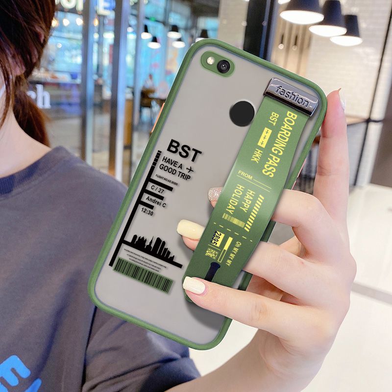 UCUC for Xiaomi Redmi 4X Wrist Strap Case Creative Printing City Landscape Wristband Printing Cover Shockproof Frosted Phone Case