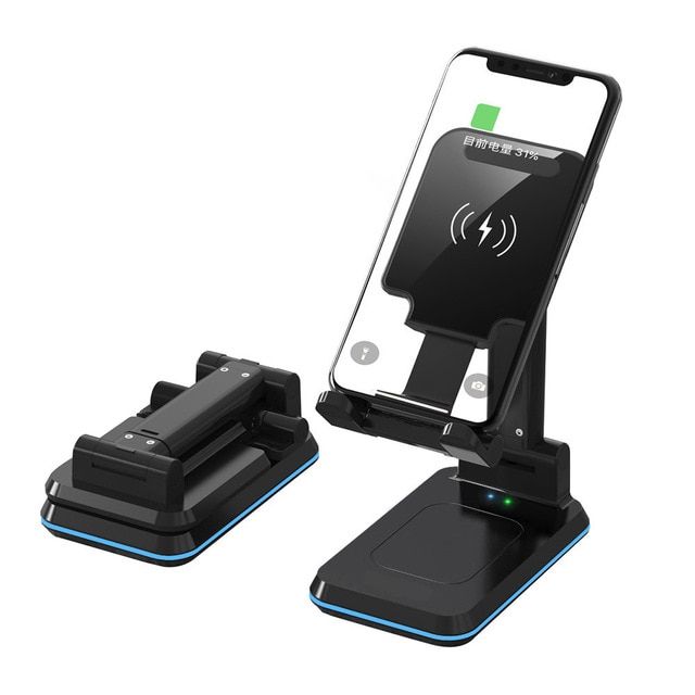10W Wireless Charger Stand Telescopic Desktop Phone Bracket Qi Wireless Charging Cell Phone Holder for iPhone XiaoSamsung