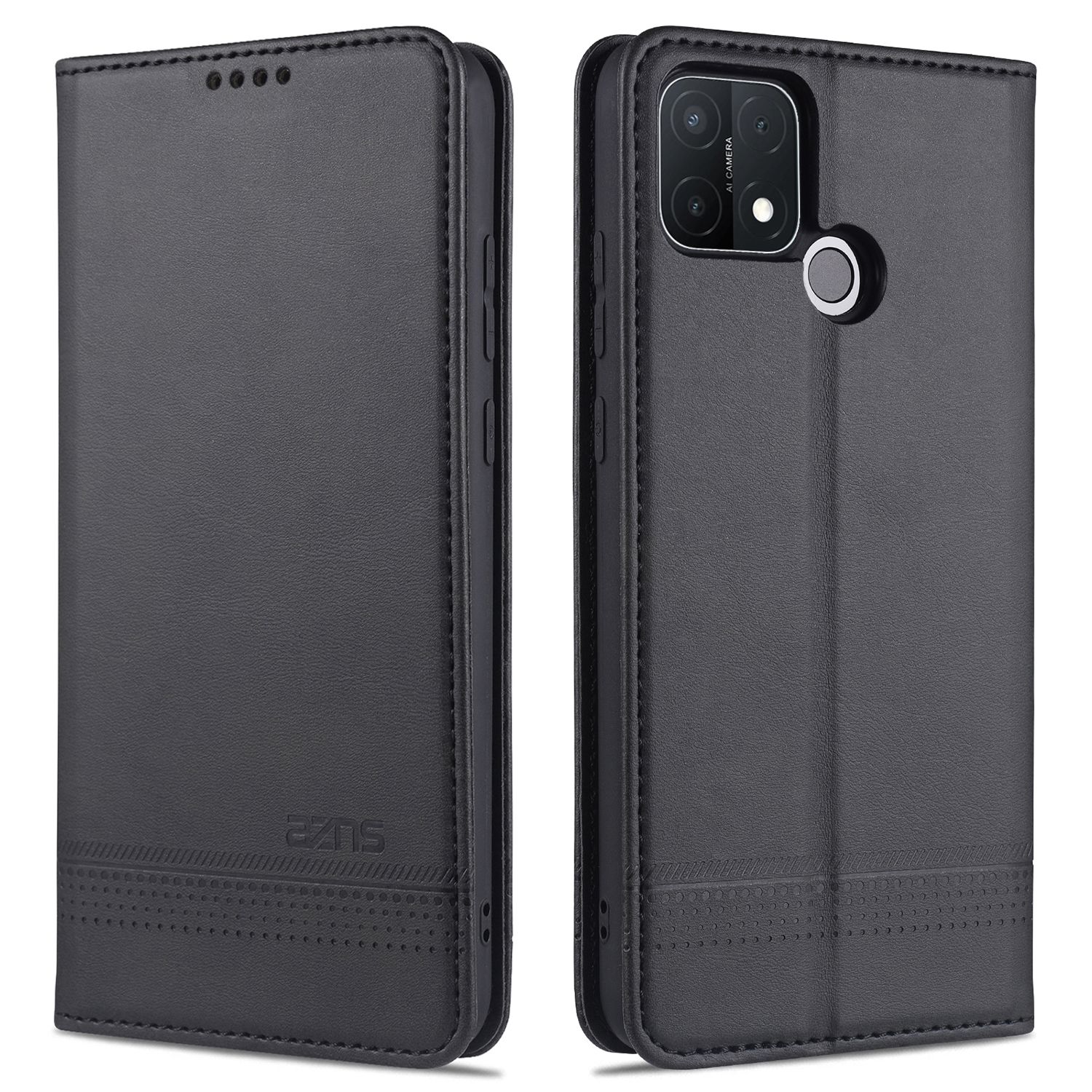 Leather Case for OPPO A15 Vintage Flip Wallet Card Slots Magnetic Closure TPU Inner Stand Cover