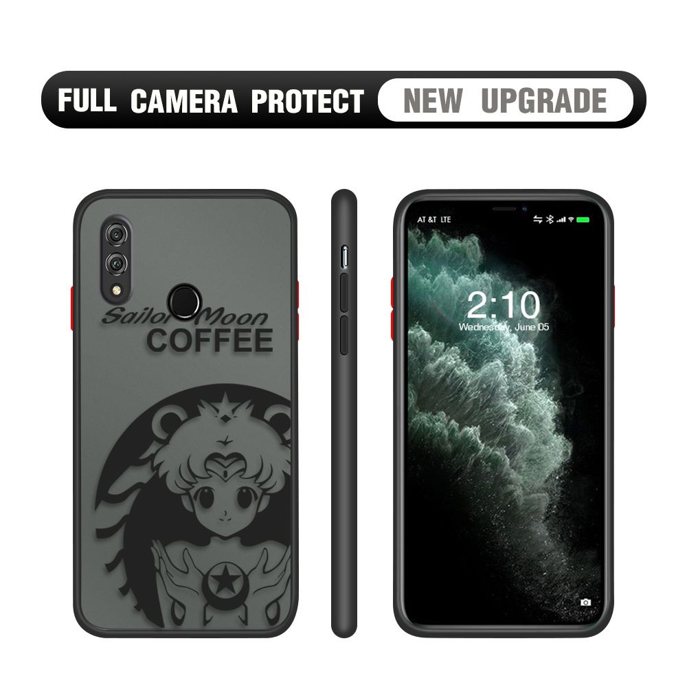 Hontinga for Honor 8X Case Sailor Moon Cases Edge Frosted Transparent Phone Cover