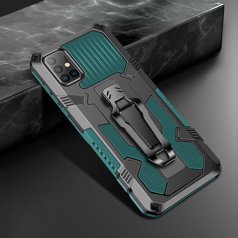 Shockproof Phone Case For Samsung Galaxy A71 5G Rugged Armor Aluminum Magnetic Stand Metal Anti-fall Cover