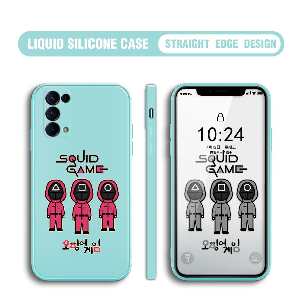 UCUC for OPPO Reno 5 Pro 5G Case Trend Cartoon Korean Squid Phone Cover Liquid Silicone Case Phone Protective Case