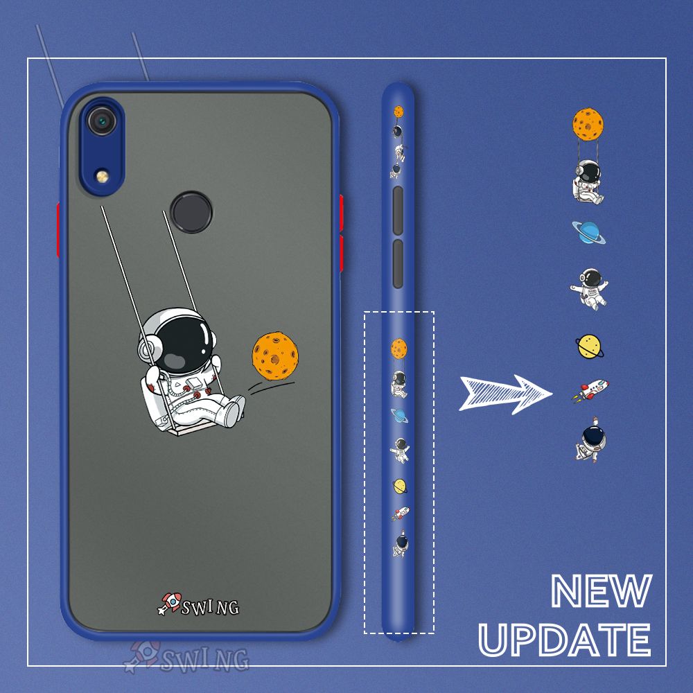 UCUC for Huawei Y6S Back Cover Swing Astronaut Side Printed Design Phone Case Ultra Thin Frosted Cover Shockproof Phone Cover