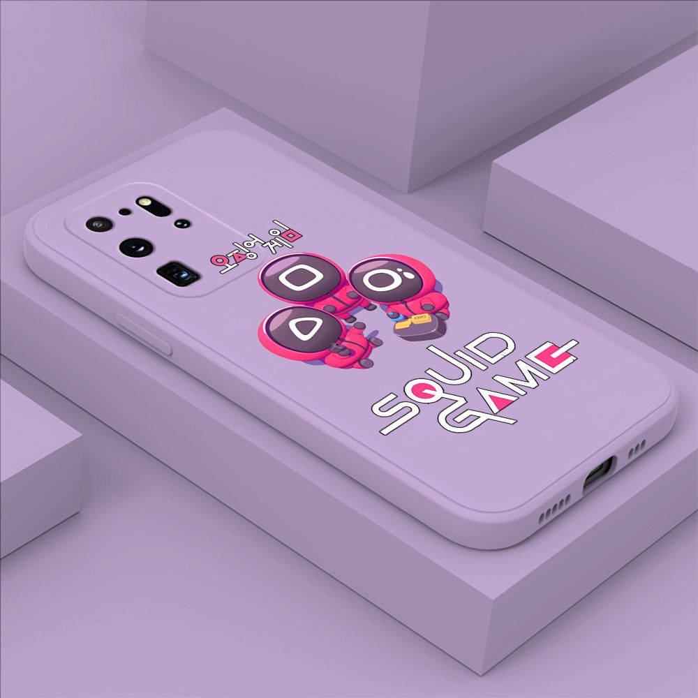 ZeroQiQi for Samsung Galaxy S20 Ultra Case Cute Cartoon Cute Squid Character Phone Cover Square Liquid Silicone Shockproof Phone Protective Case