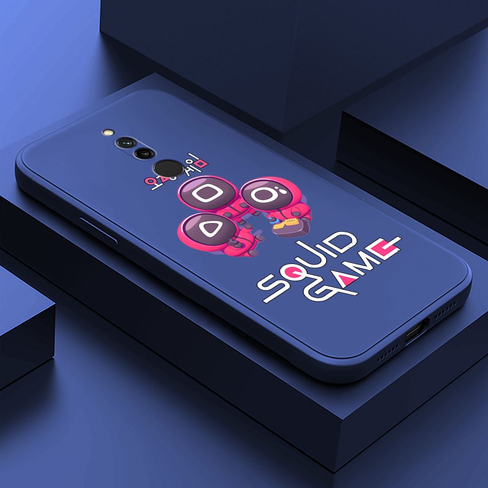 ZeroQiQi for Xiaomi Redmi 8 Case Cute Cartoon Cute Squid Character Phone Cover Square Liquid Silicone Shockproof Phone Protective Case