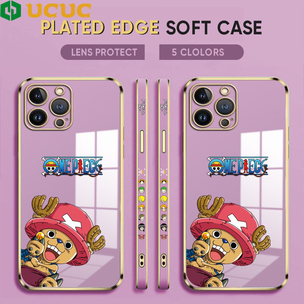 UCUC for iPhone 12 Pro Max Case Creative Cartoon Chopper Luxury 6D Plating Soft Casing Silicone Ultra Thin Phone Cover