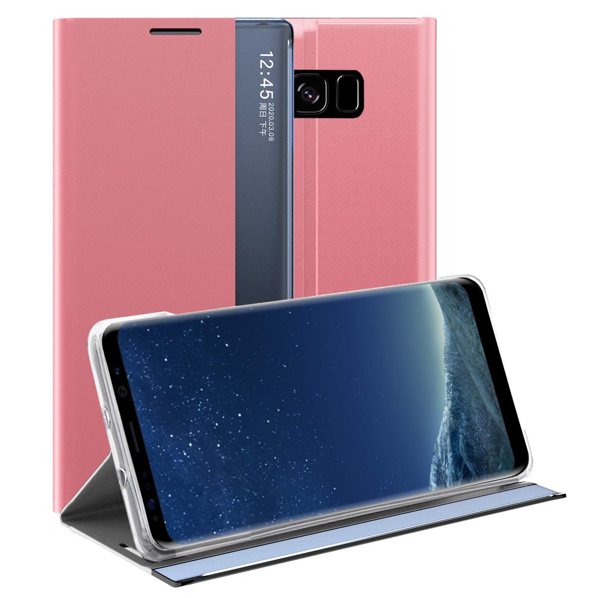 For Samsung Galaxy S8 Plus Slim Smart Flip Leather Stand Case Cover