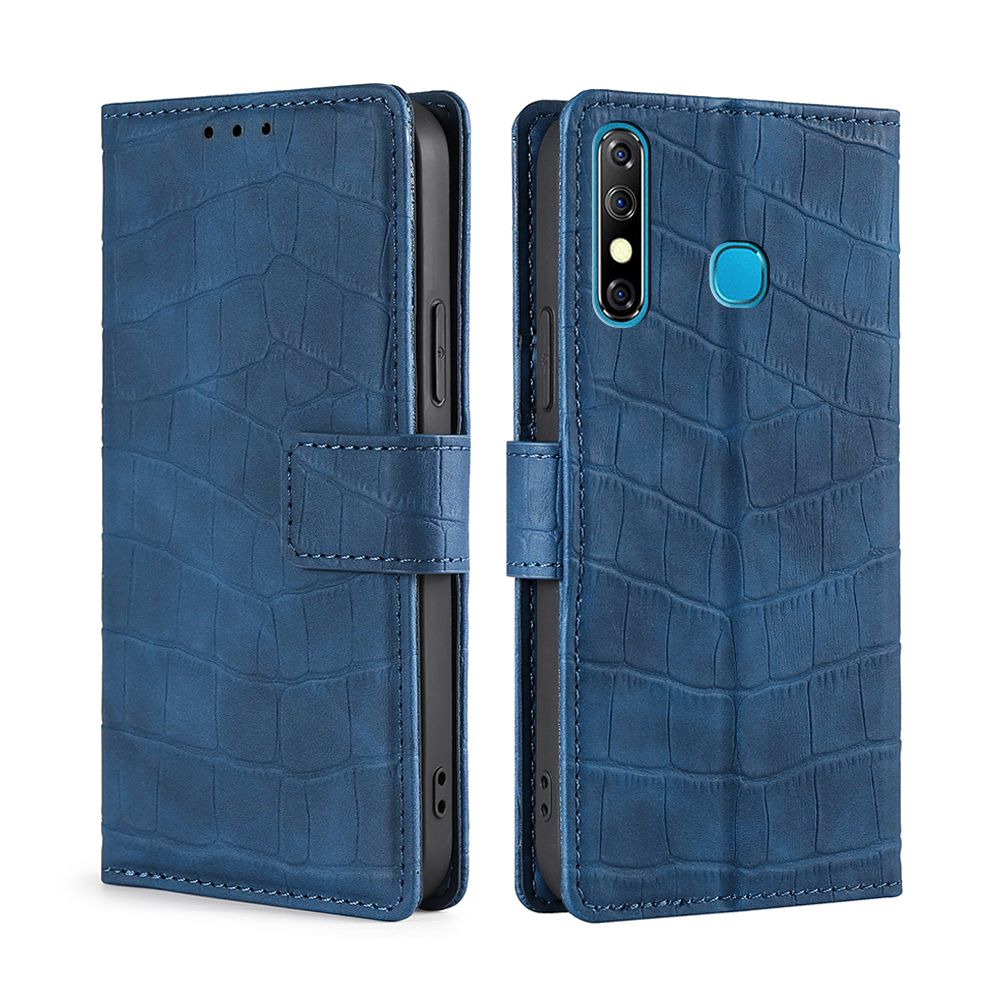 Business Crocodile Pattern Leather Wallet Case For Tecon Camon 12 / Infinix Hot 8 / Infinix Hot 8 Lite Full Protection Mobile Phone Bag Cover