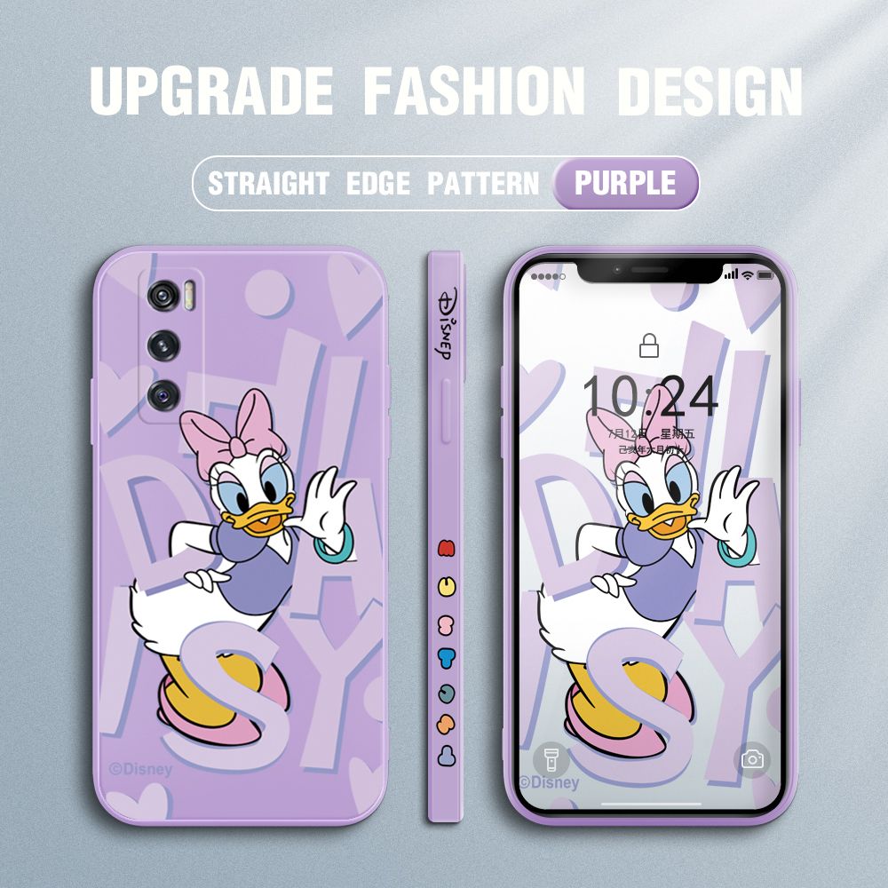 UCUC for Vivo V20 SE Back Cover Cute Cartoon Characters Ultra Thin Soft Luxury Square Multicolor Liquid Silicone Phone Case