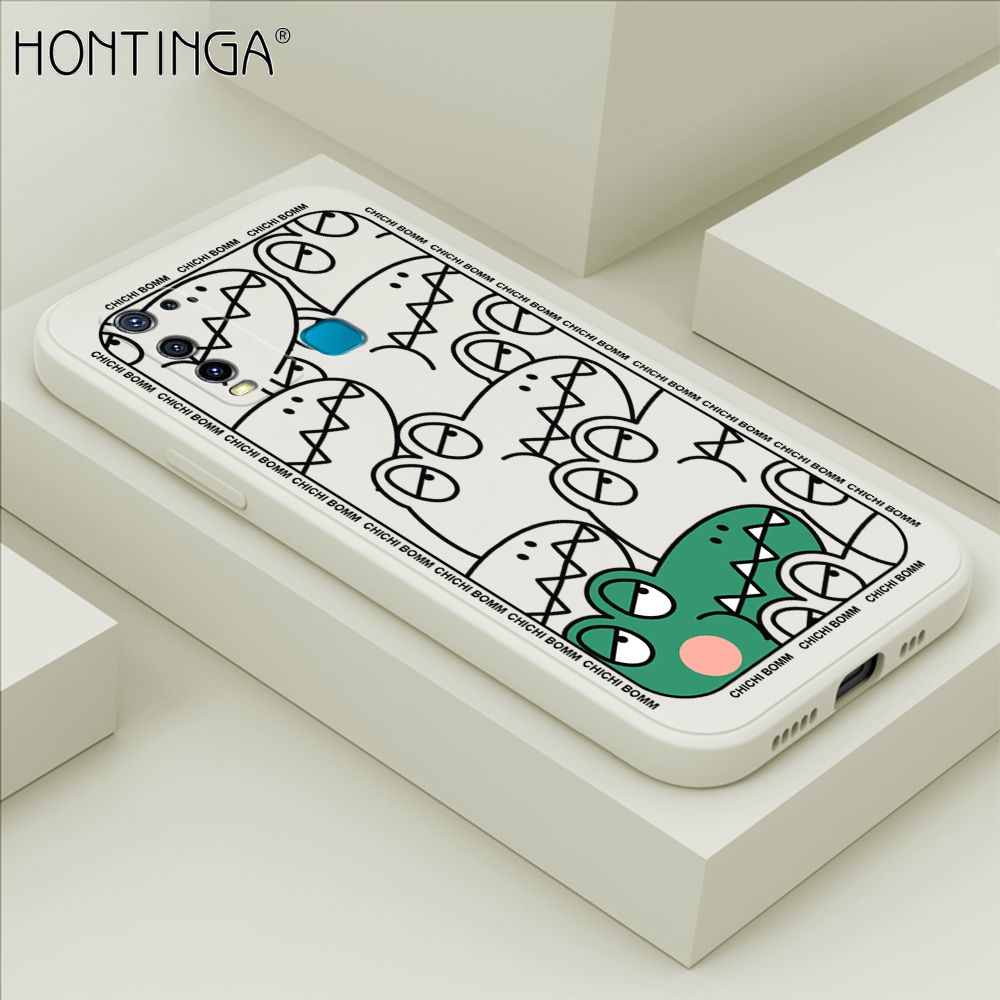 Hontinga for Vivo Y50 Y30 Y30I Case Cartoon Crocodile Alligator Phone Case Phone Case Soft Square Edge Silicone Cases Full Lens Cover Shockproof Protection Cover