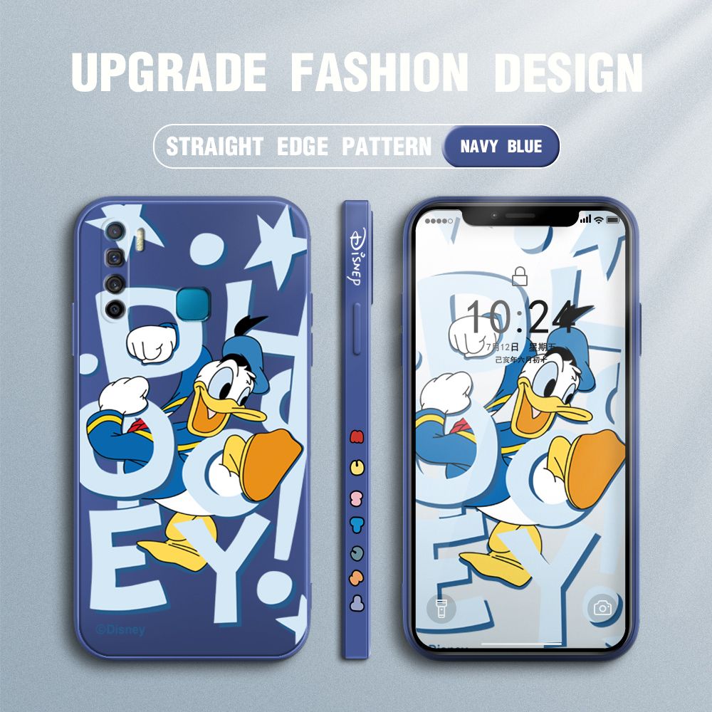 UCUC for Infinix S5 / S5 Lite Back Cover Cute Cartoon Characters Ultra Thin Soft Luxury Square Multicolor Liquid Silicone Phone Case