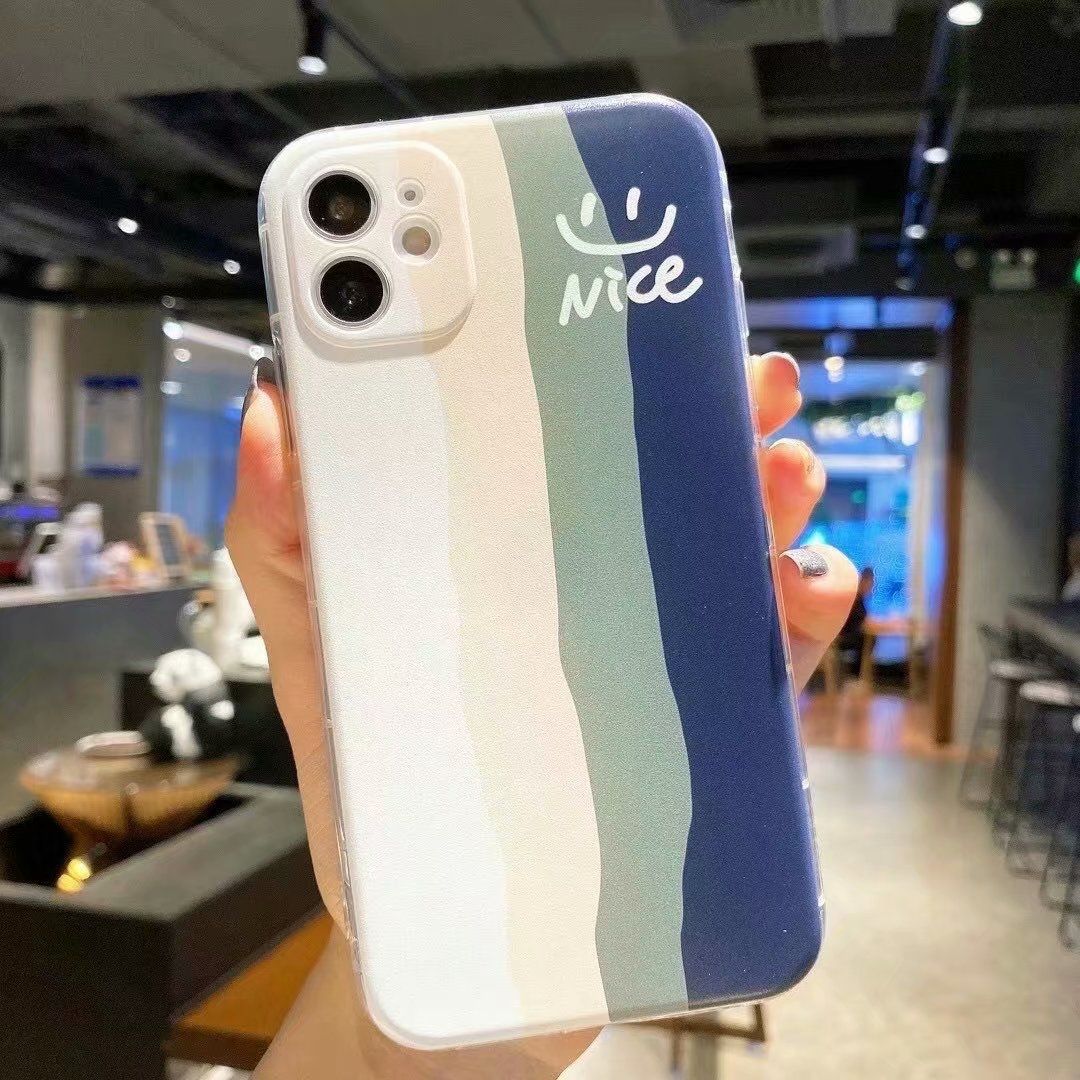 Olige Case For Realme C25 C25s C25Y C21Y C21 C20 C17 C15 C12 C11 C3 C2 Realme 8 Pro 7 Pro 7i 6i 6 5i 5s Ins Rainbow Smile Shockproof TPU Gentle Soft Phone  Protective Cover