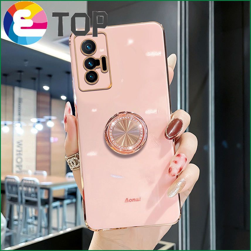 Suitable for vivox70 mobile phone shell new lens all-inclusive x60pro silicone rhinestone vivi ring bracket tide