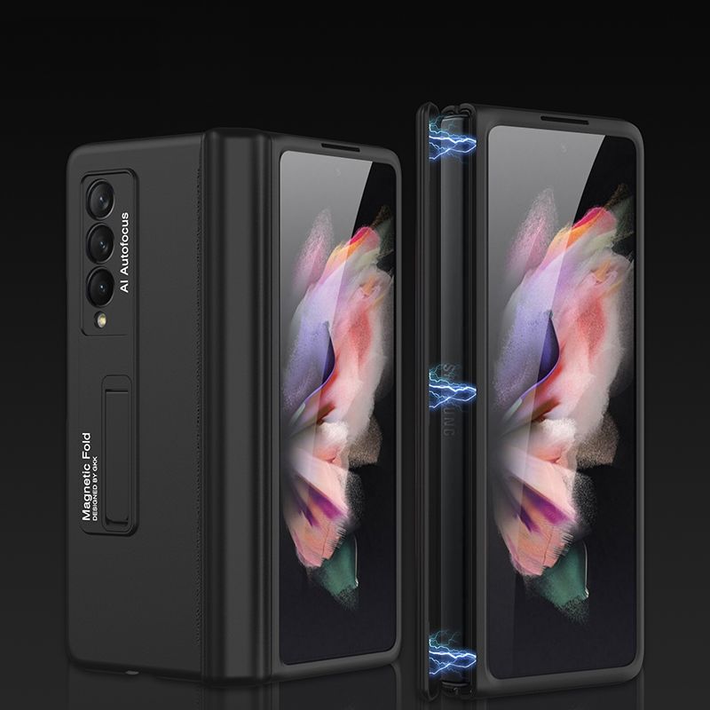 For Samsung Galaxy Z Fold3 5G GKK Magnetic Full Coverage Phone Flip Case with Holder