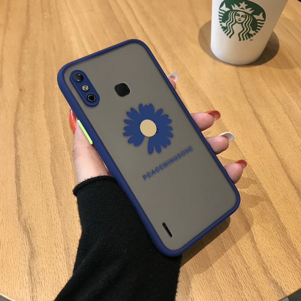 Jizetin for Infinix Smart 4 Back Cover Small Fresh Daisies Mobile Phone Case Ultra Thin Full Lens Protection Phone Case for Girl