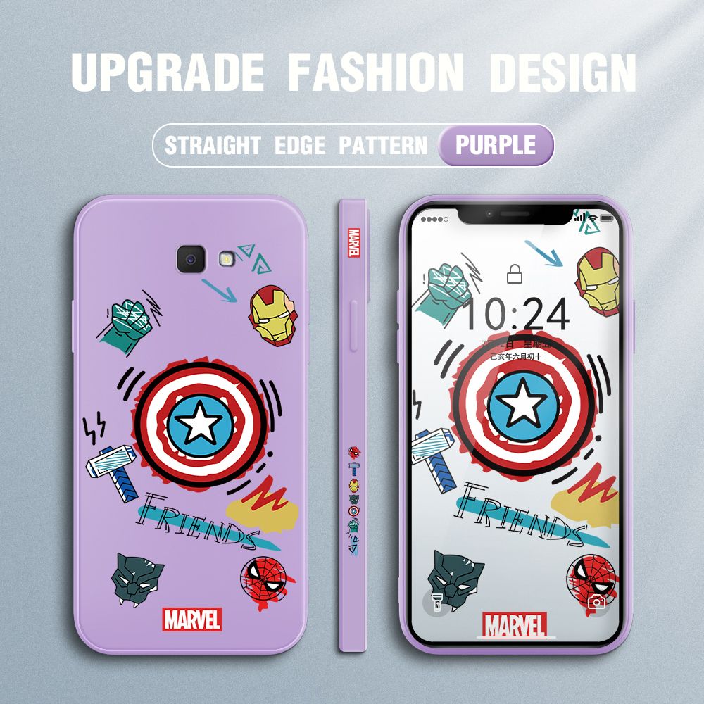 Jizetin for Samsung Galaxy J7 Prime Back Cover Hero Props Side Design Liquid Silicone Phone Case Soft Full Camera Protect Phone Cases