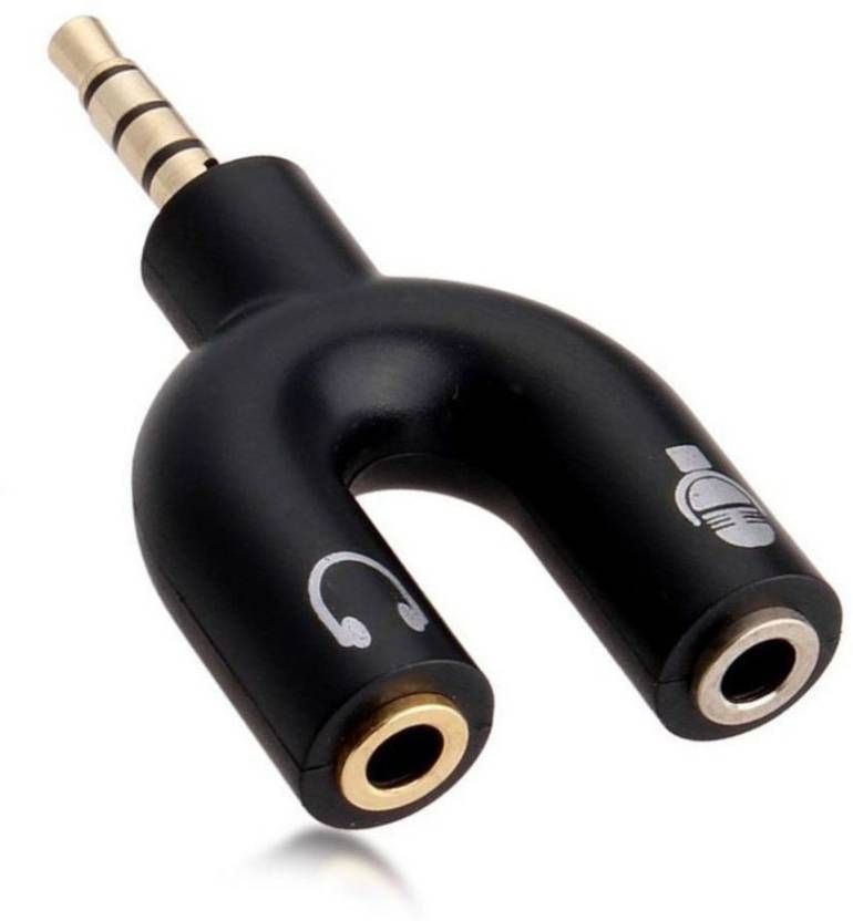 FolioGadgets 3.5mm Male to 2 Female Headphone Mic Audio Y Splitter Adapter with Separate Headphone/Microphone Plugs