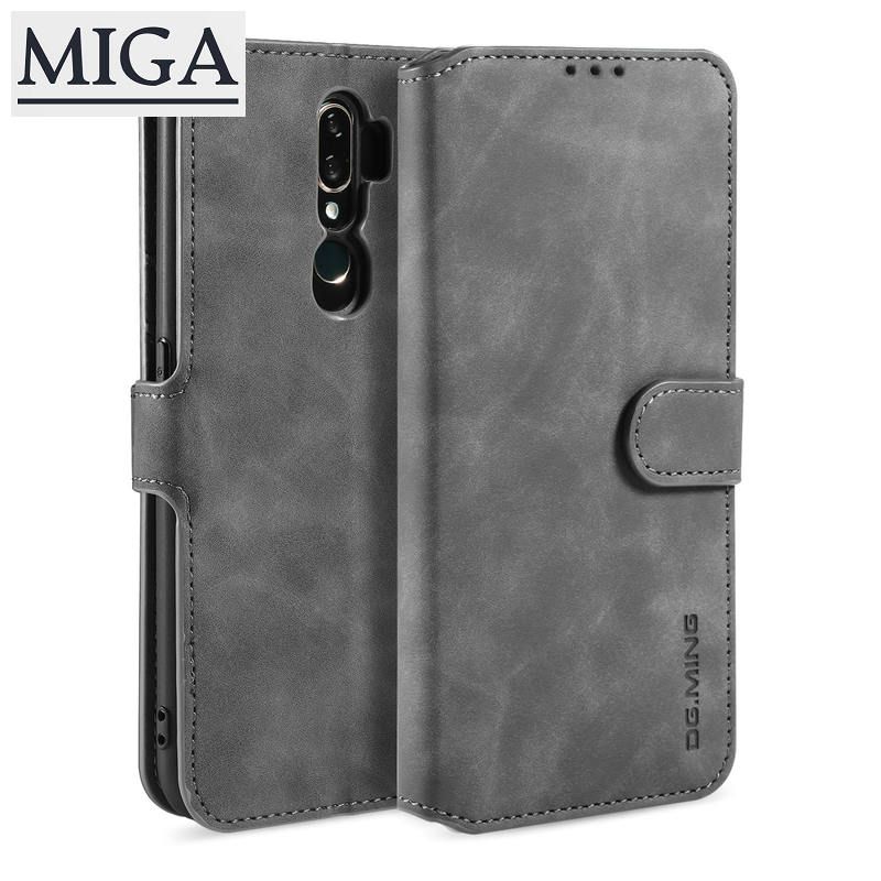 Retro Leather Case for OPPO A9()/A5()/A11X Luxury Magnetic Phone Case Card Holder Wallet Cover for OPPO A9()/A5()/A11X Flip Cover Case