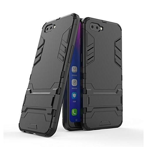 For Oppo A3s  Iron Man Stand Cover Hard Armor and Soft Silicone TPU Frame Phone Case