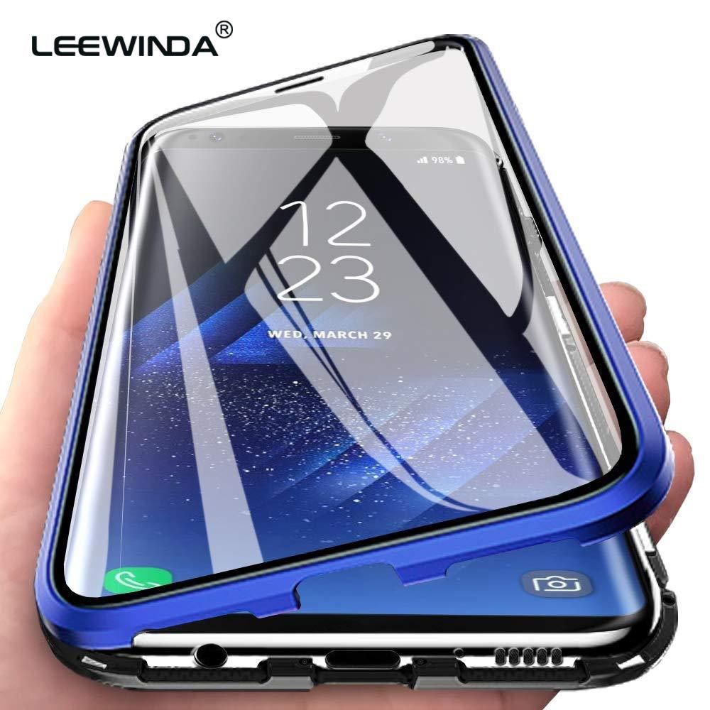 For Samsung Galaxy A71 A31 Phone Case, Double Sided Glass 360 Full Cover Magnetic Adsorption Metal Frame Casing