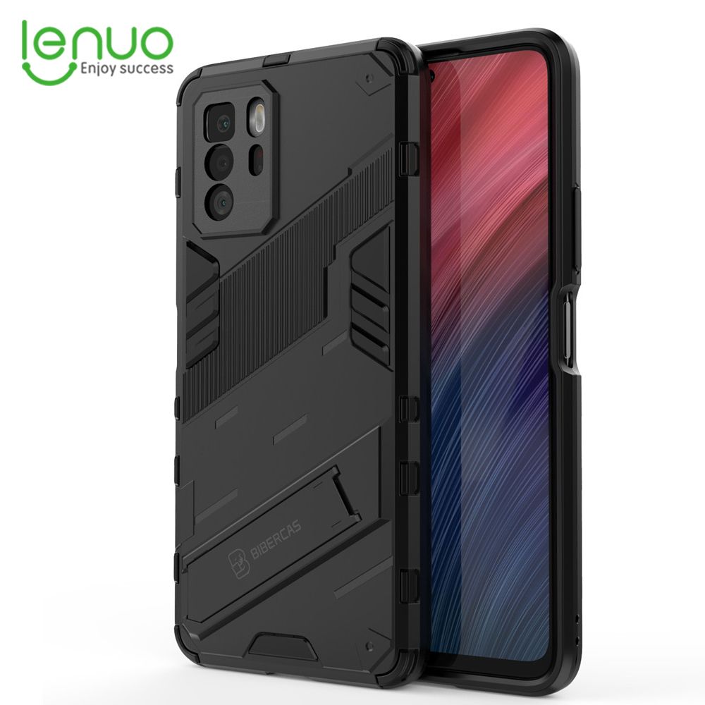 Lenuo Punk-Casing For Xiaomi Poco X3 GT Back Cover Eight-Color Anti-Fall And Anti-Slip Phone Bracket Lens Protection Cover Lovers Case