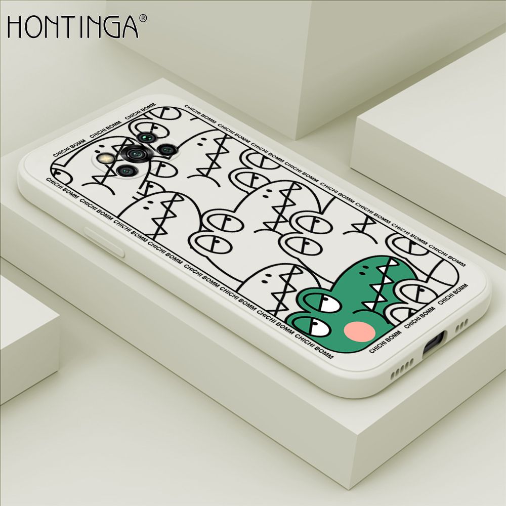 Hontinga for Xiaomi Poco X3 Pro / X3 NFC Case Cartoon Crocodile Alligator Phone Case Phone Case Soft Square Edge Silicone Cases Full Lens Cover Shockproof Protection Cover