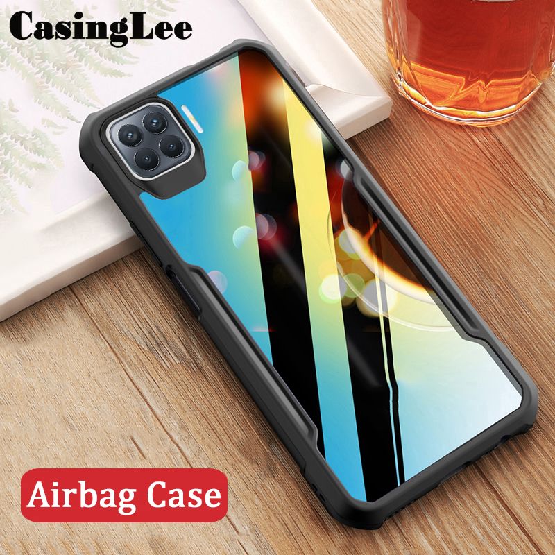 Casinglee for OPPO F17 Pro case Transparent clear Airbag protector Soft Frame Hard Armor Cover OPPO F17 Pro Phone case cover
