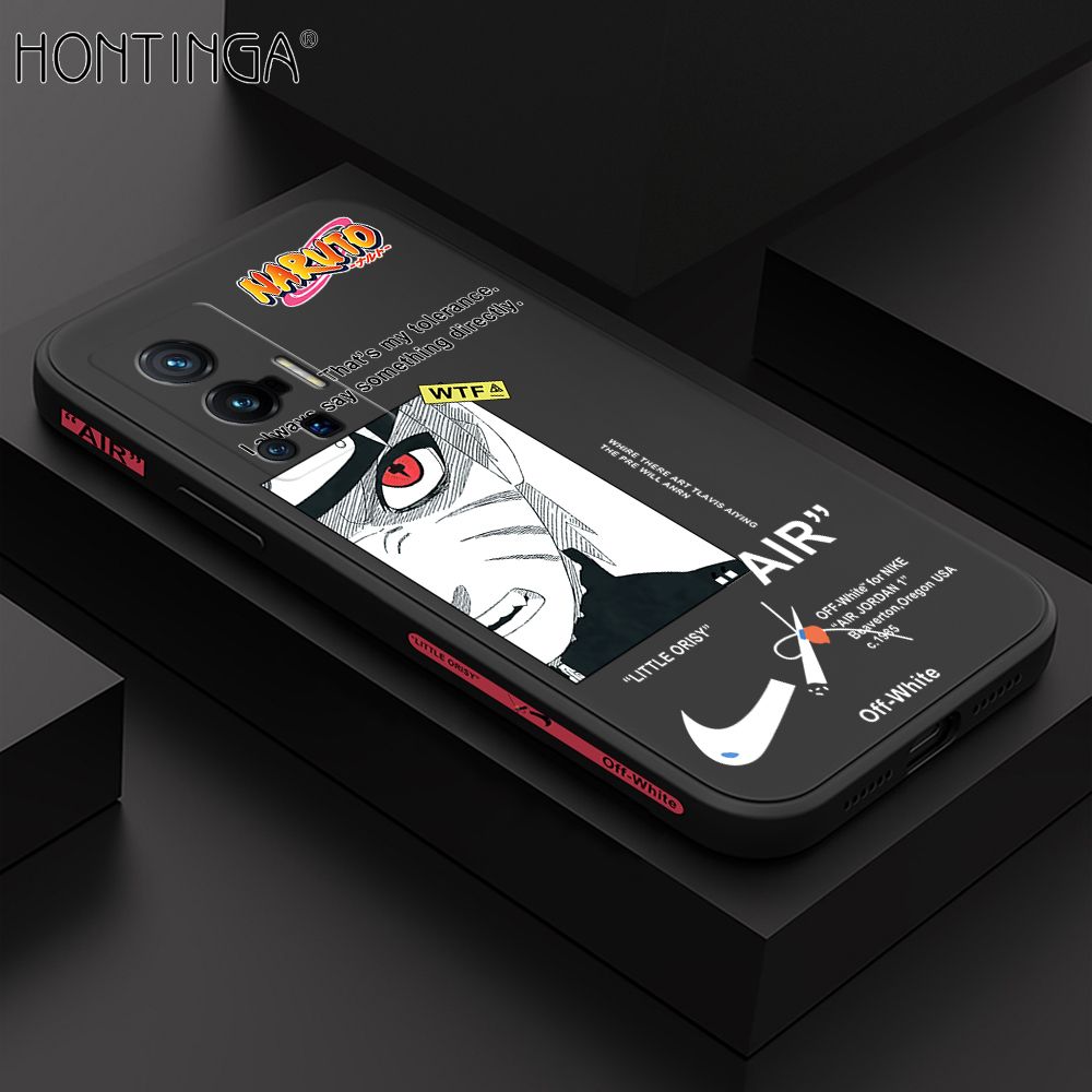 Hontinga for Vivo X70 Pro 5G Case Side Design New Anime Naruto for Boys Back Cover Soft Square Edge Pattern Liquid Silicone Trend Phone Cases