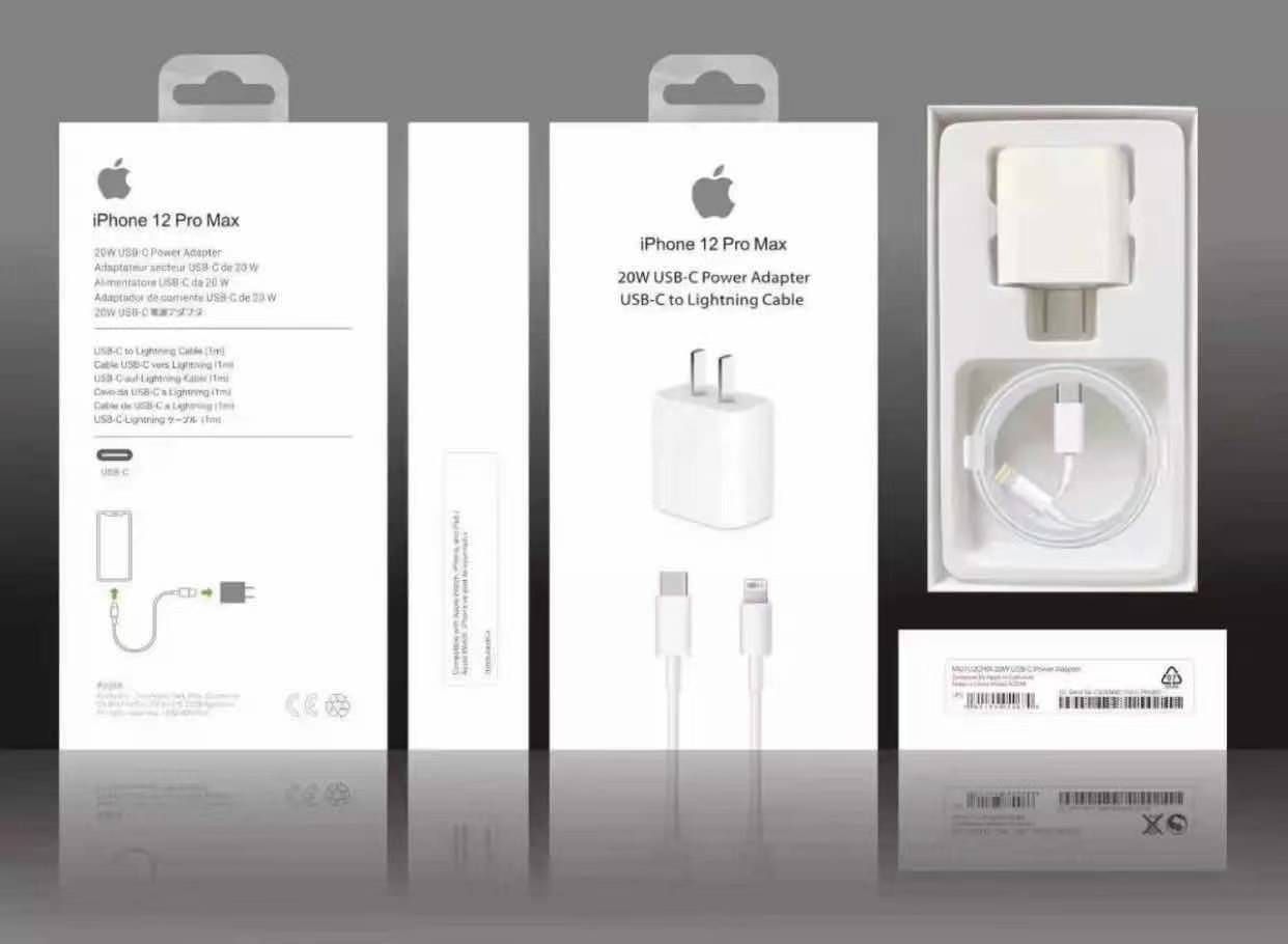 20w usb-c power adapter charger 1M type-c charging cable for iPhne 12 Pro max
