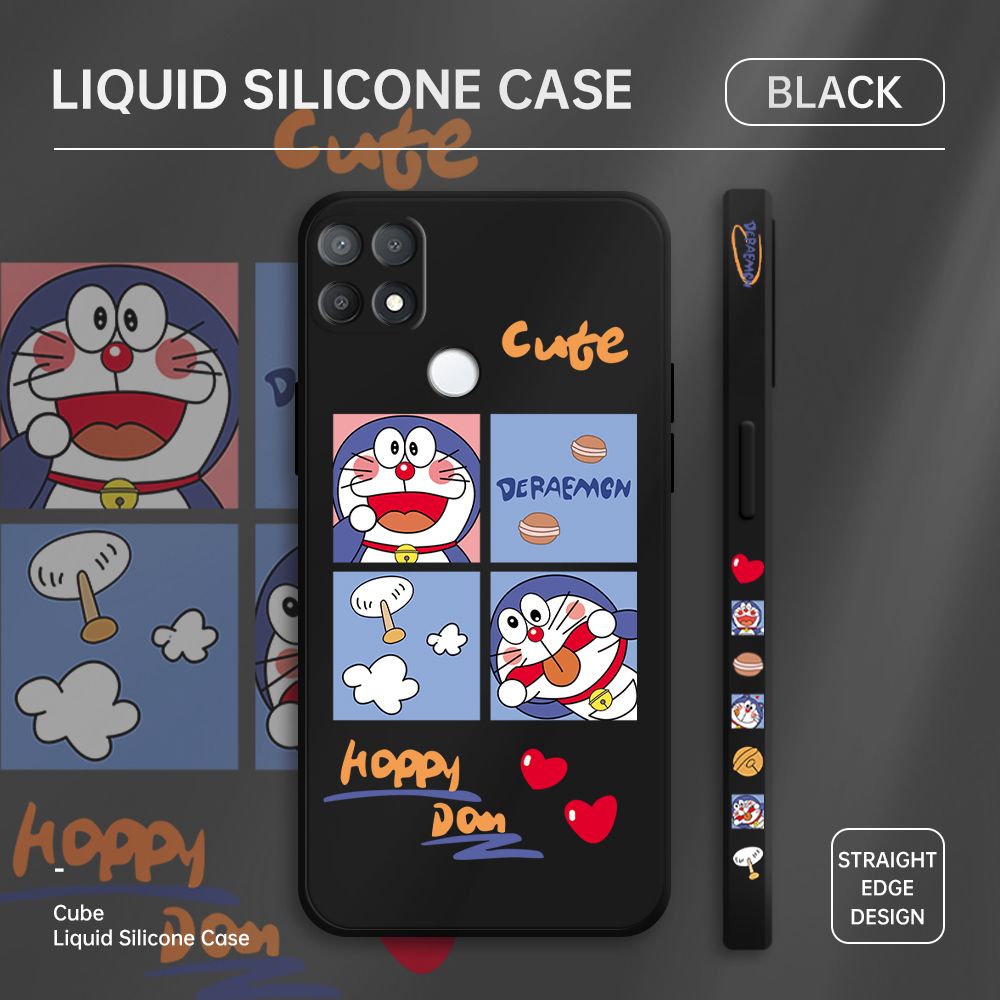 ZeroQiQi for OPPO A15 Case Cartoon Cat Phone Cover Soft Full Lens Protection Case Ultra Thin Soft Liquid Silicone Phone Case