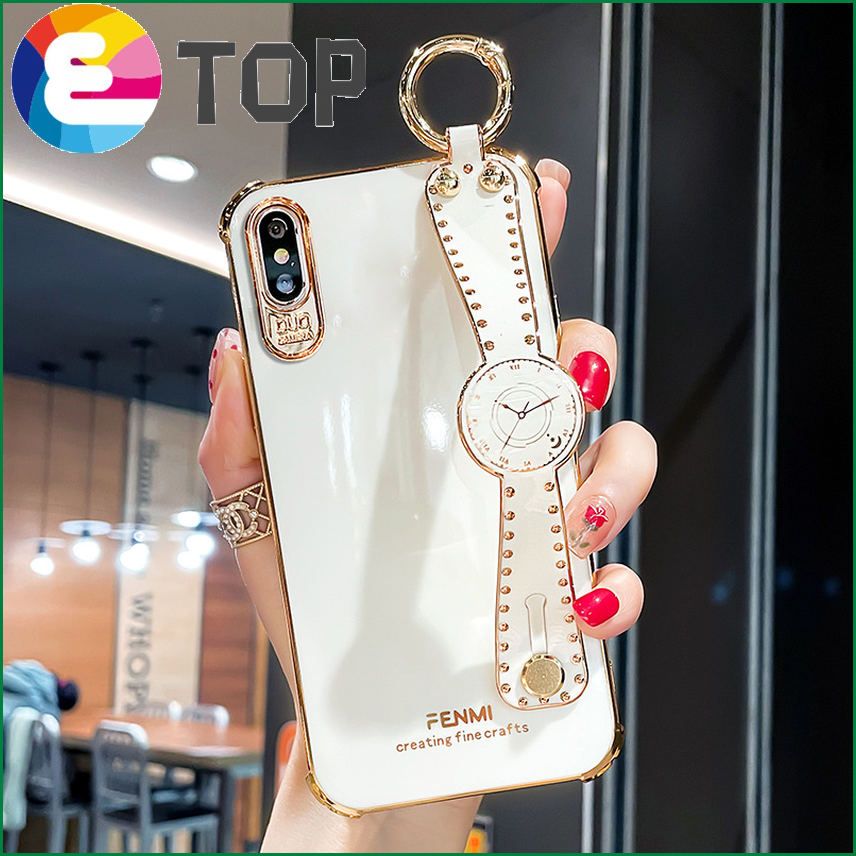 Suitable for apple x mobile phone shell women's xs all-inclusive lens xsmax luggage silicone soft shell wrist strap xr protective cover