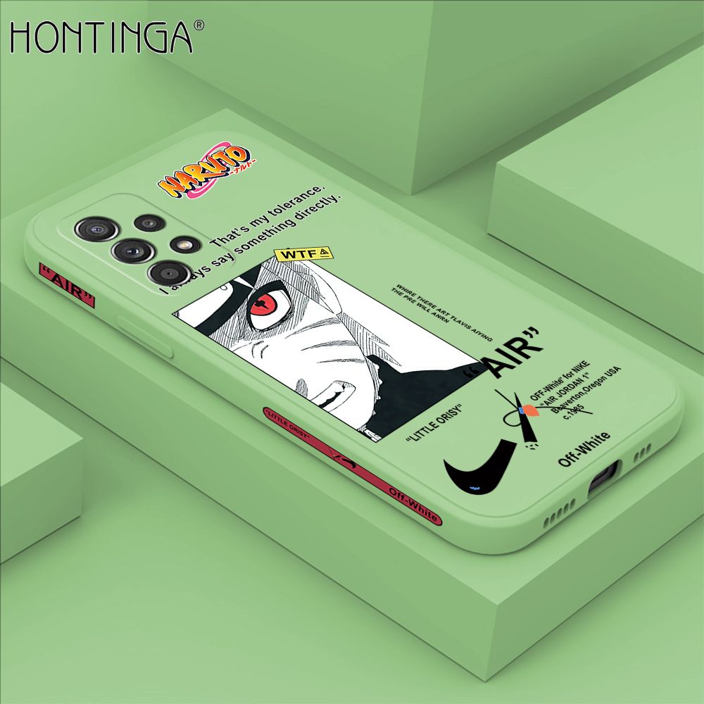 Hontinga for Samsung A52S 5G Case Side Design New Anime Naruto for Boys Back Cover Soft Square Edge Pattern Liquid Silicone Trend Phone Cases