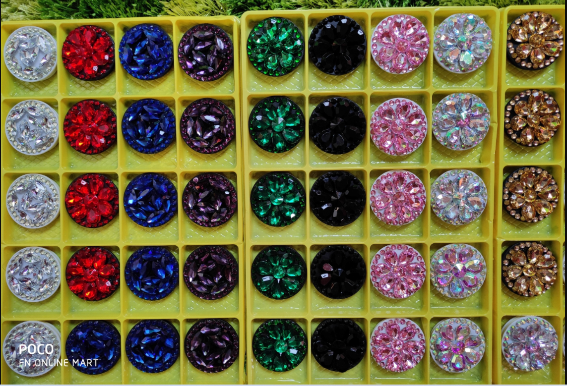 Ladies Fashion Pop Up Socket With Stone & Glitter Mobile Phone Pop Socket