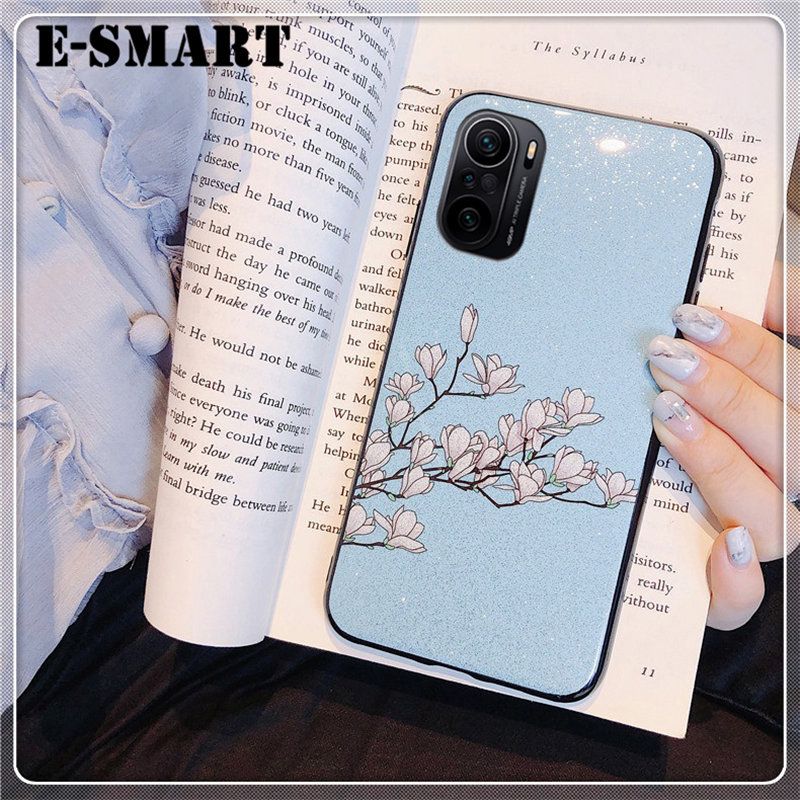 For Xiaomi Xiaomi Poco M3 Pro Case Flowers Gardenia & Magnolia Bling Glitter Soft Silicone Protector Xiaomi Poco M3 Pro Back Cover