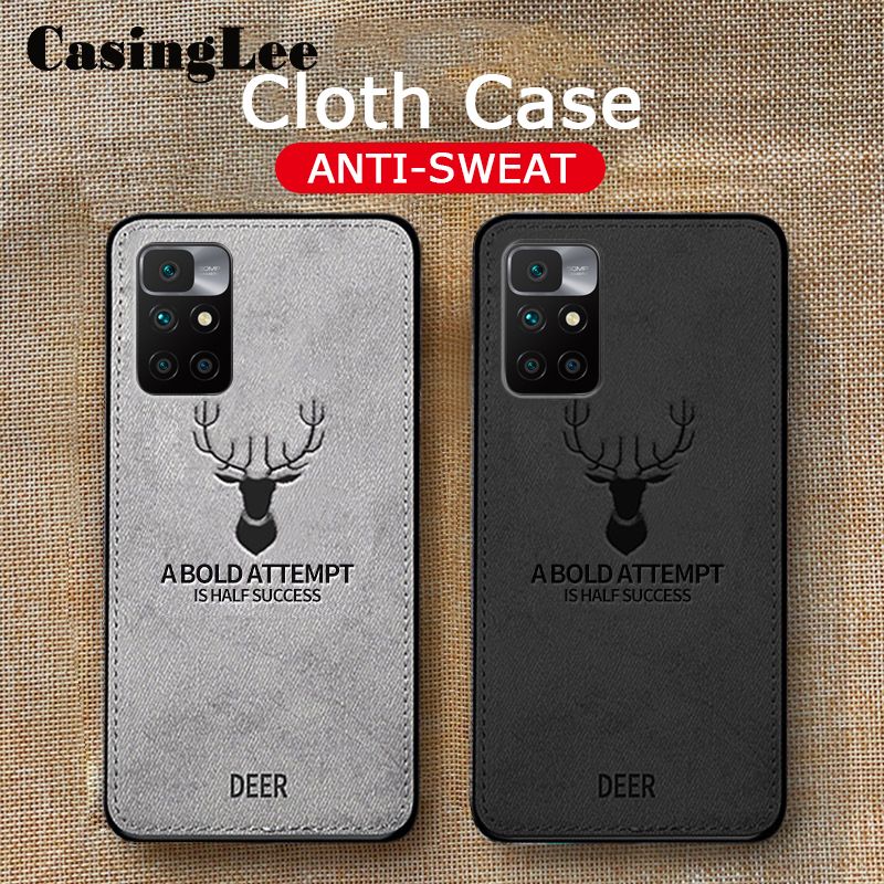 Casinglee for Redmi 10 Case Slim Hybrid matte Deer Elk Design Cloth Back cover for Xiaomi Redmi10 Phone cases For girls and Boys