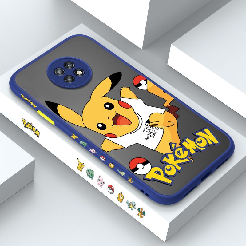 ZeroQiQi for Redmi Note 9T Case White Clothes Pikachu Side Printing Cover Frosted Ultra Thin Protective Anti Fall Phone Case