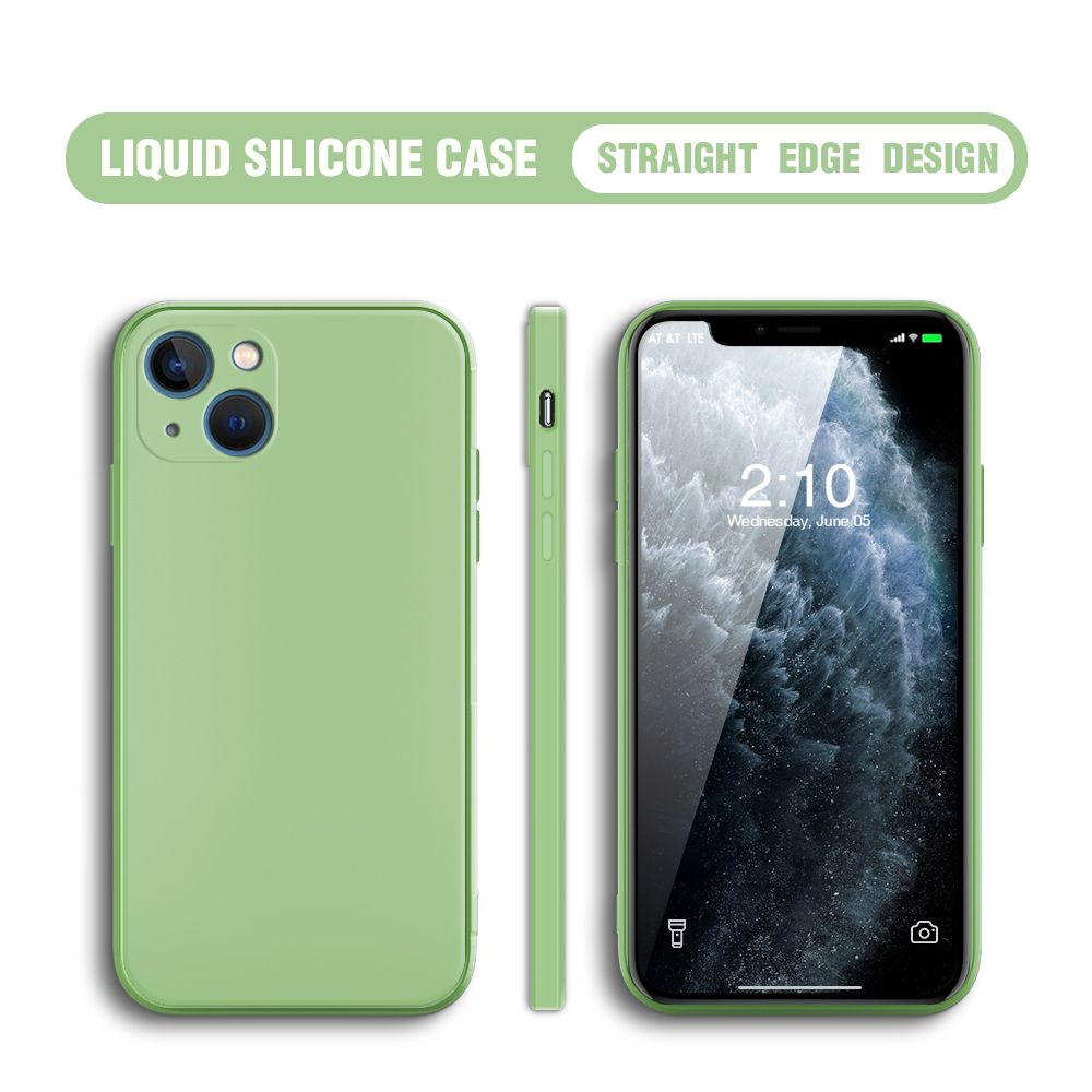 BILI for iPhone 13 Back Cover Ultra Thin Soft Luxury Square Multicolor Liquid Silicone Phone Case