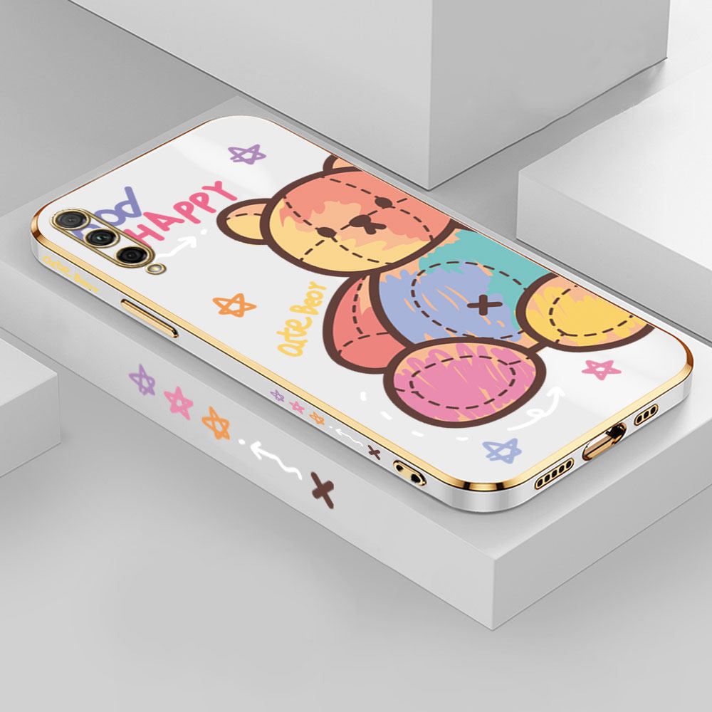 Jizetin (Free Lanyard) Huawei Y9S / Honor 9X Pro Case Color Doll Bear Luxury 6D Plating Soft Casing Silicone Ultra Thin Phone Cover