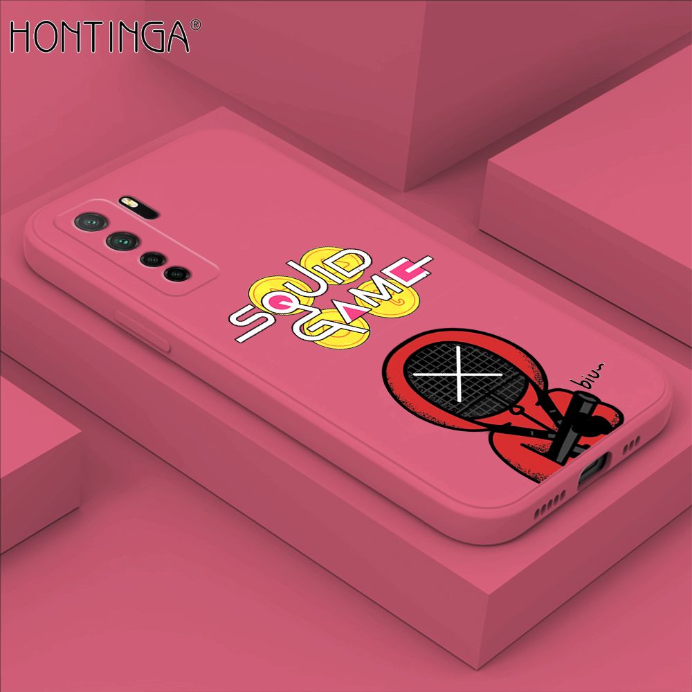 Hontinga for Huawei Nova 7 SE Case Fashion Cartoon Electric Baton Judge Role Phone Cover Square Liquid Silicone Trend Phone Case