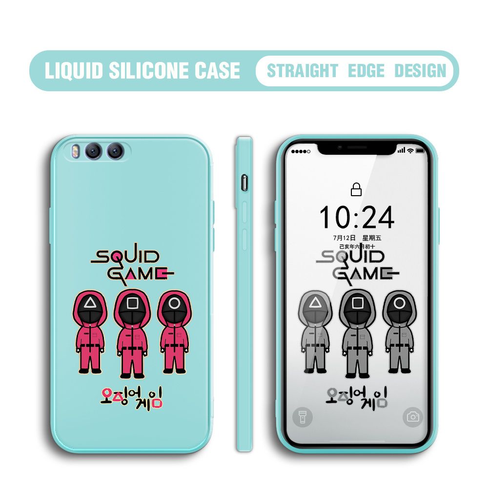 Jizetin for Xiaomi Mi 6 Case Trend Cartoon Korean Squid Phone Cover Liquid Silicone Case Phone Protective Case
