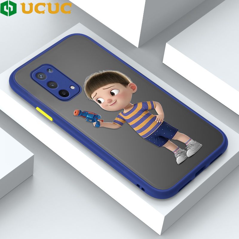 UCUC for OPPO A74 5G Back Cover Naughty Little boy Frosted Transparent Hard Phone Case Thin Shockproof Full Cover Camera Protect Case