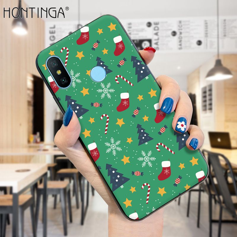 Hontinga for Redmi Note6 Case Merry Christmas Gifts for Girls Boys Phone Cover Shockproof Soft Silicone TPU Cases