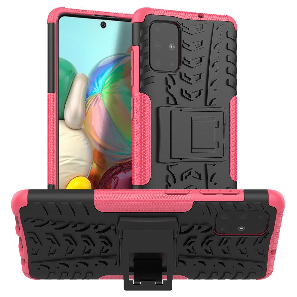 For Samsung Galaxy A71 Dual Layer Heavy Duty Armor Tough Hybrid Shockproof Stand Protective Case Cover
