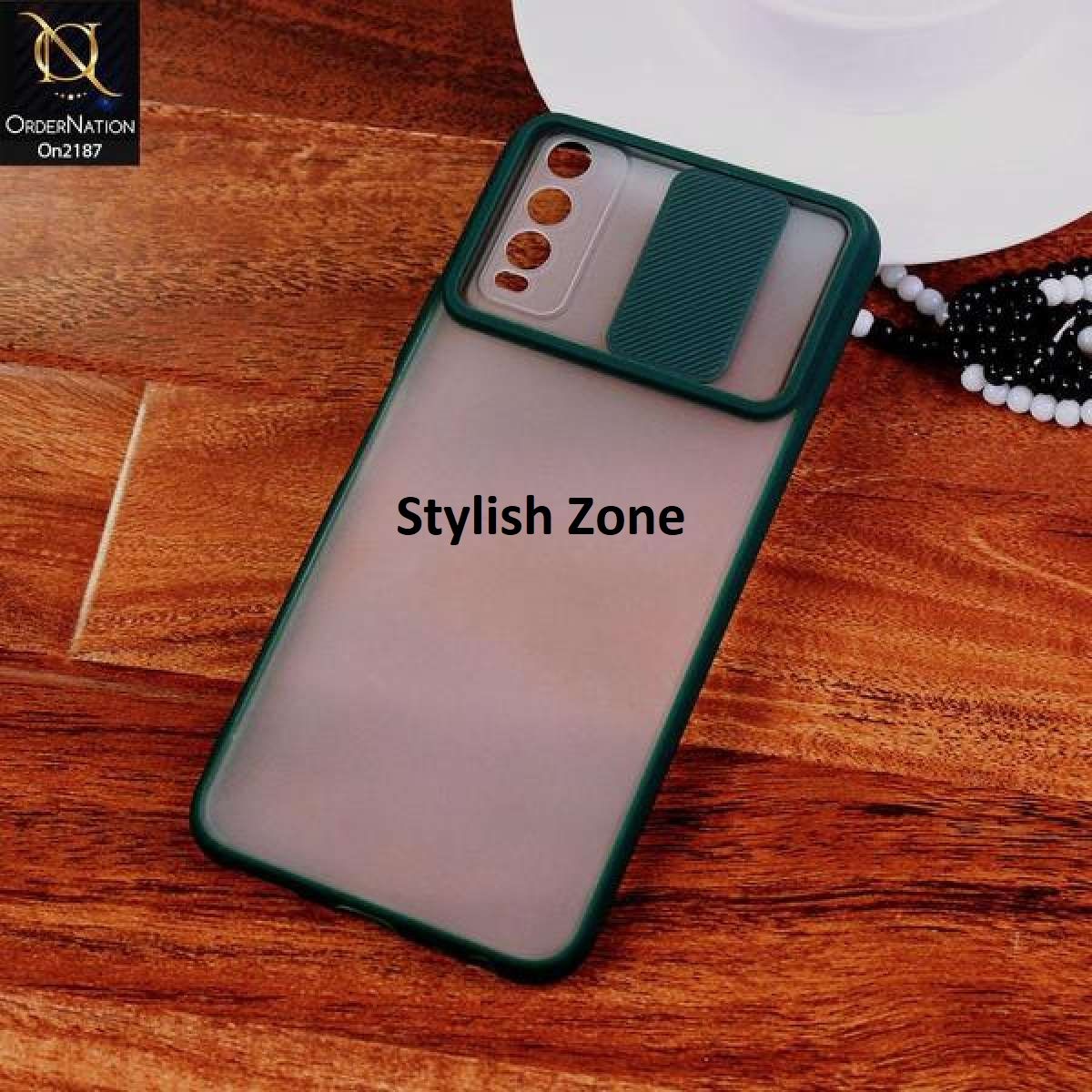 For Vivo Y20 / Vivo Y12s Translucent Matte Camera Slide Shutter Frosted Back Cases Mobile Back Cover Matte Cover